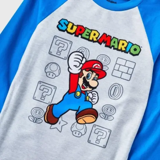 Boys' Super Mario Kart 2pc Pajama Set with Socks - Blue image {2}