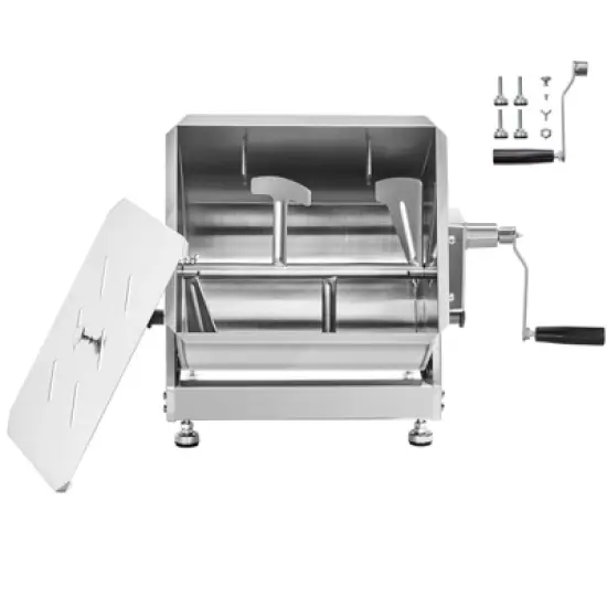 VEVOR Manual Meat Mixer, 60L Tilt Tank Meat Processing Equipment(Mixing Max 60LBS for Meat),Stainless Steel Meat Mixer, Sausage Mixer Machine,Silver image {8}