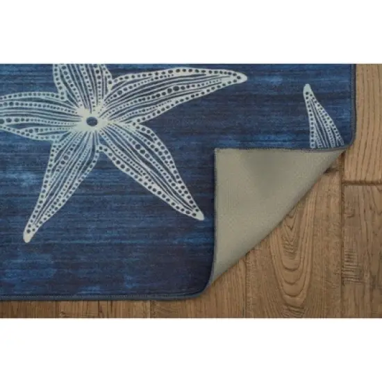 Caspian Washable Outdoor Rug Blue/Light Blue - Linon image {3}