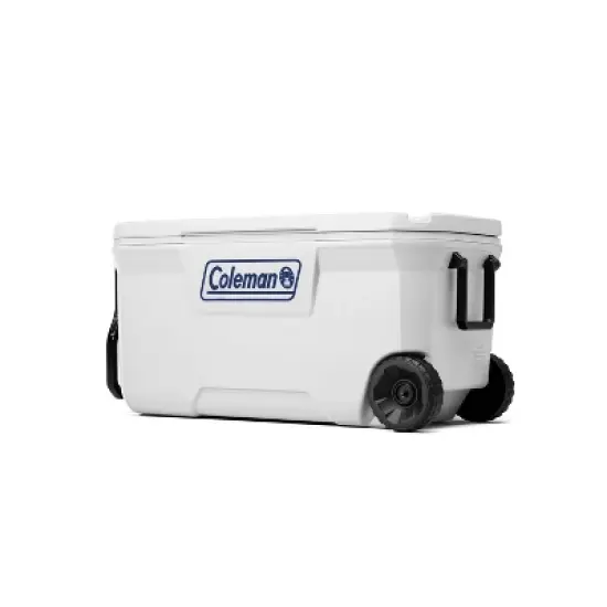 Coleman 316 100qt Wheeled Cooler with Sun Protection - Marine White image {1}