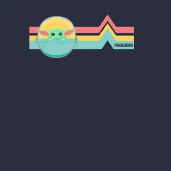 Women's Star Wars The Mandalorian The Child Retro Stripes T-Shirt image {1}