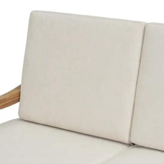 Christopher Knight Home Pendry 2 Piece Outdoor Acacia Wood Chat Set with Water-Resistant Cushions image {8}