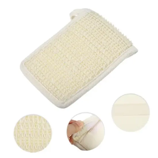 Unique Bargains Jute Bath Brush for Shower 5.51"x3.94" Beige 1 Pc image {2}