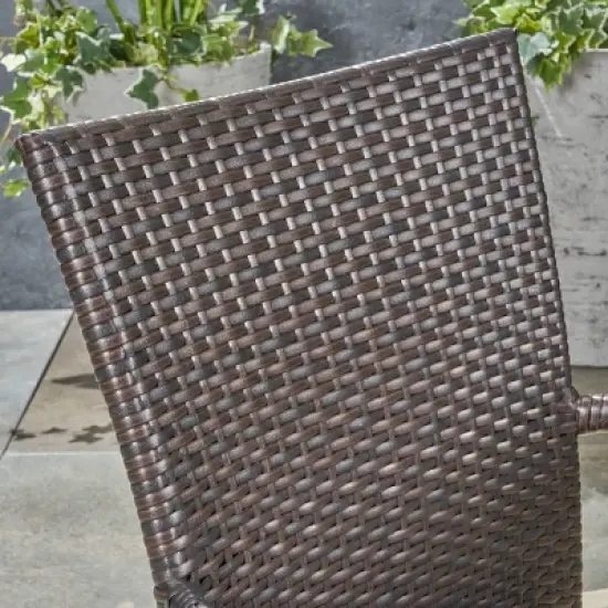 Hayes 9pc Wood & Wicker Expandable Dining Set - Natural/Brown - Christopher Knight Home image {2}