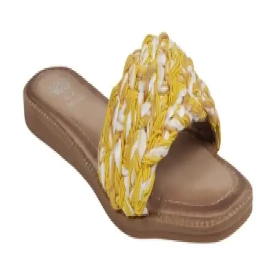 GC Shoes Arly Woven Squared Toe Slide Flat Sandals image {6}