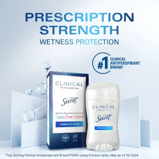 Secret Clinical Strength Antiperspirant & Deodorant Clear Gel - Completely Clean - 1.6oz image {2}