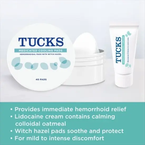 Tucks Multi-Care Relief Kit Witch Hazel Pads - 40ct & Lidocaine Cream - 0.5oz image {4}