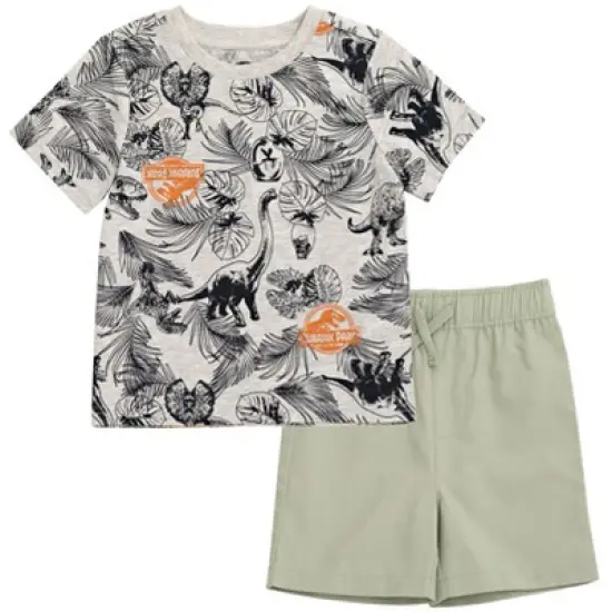 Jurassic World Jurassic Park Blue Boys T-Shirt and Shorts Outfit Set Toddler to Big Kid image {7}