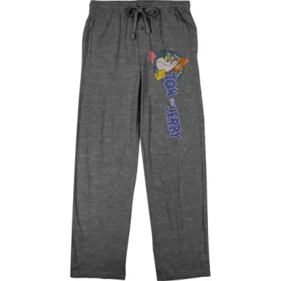 Tom and Jerry Classic Cartoon Characters Men's Charcoal Grey Sleep Pajama Pants image {4}