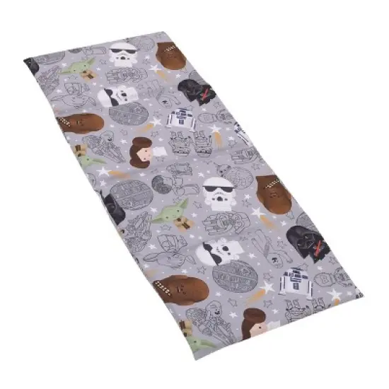 NoJo Star Wars Welcome to the Galaxy Navy and Gray Yoda, Princess Leia, R2-D2 , Chewbacca, and Darth Vader Preschool Nap Pad Sheet image {5}