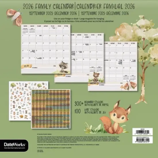 Trends International 2026 Animals Bilingual French 12"x12" Family Calendar image {4}