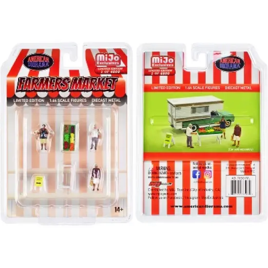"Farmers Market" 6 piece Diecast Set (3 Figures and 3 Accessories) Ltd Ed to 4800 pcs for 1/64 Scale Models by American Diorama image {2}