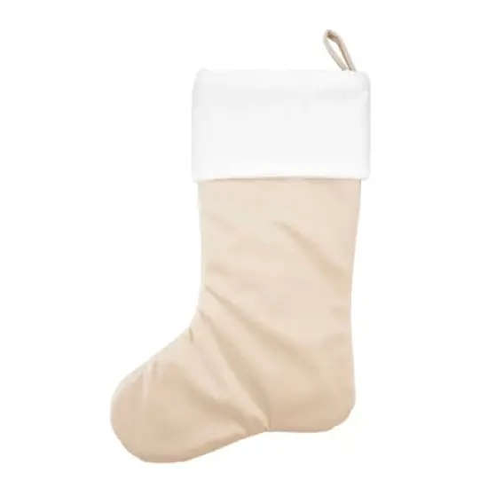 Saro Lifestyle Traditional Cheer Christmas Tree Stocking, 20", Beige image {1}