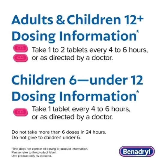 Benadryl Ultra Allergy Relief Tablets - Diphenhydramine - 48ct image {6}
