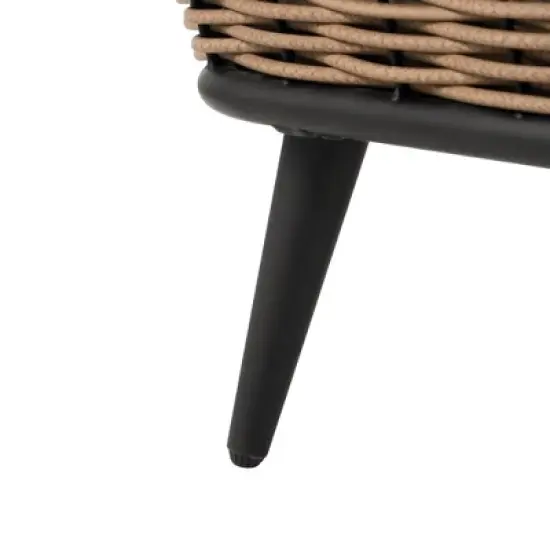 Christopher Knight Home Bobby 58" Patio Rustic Iron and Rattan Loveseat with Cushions image {7}