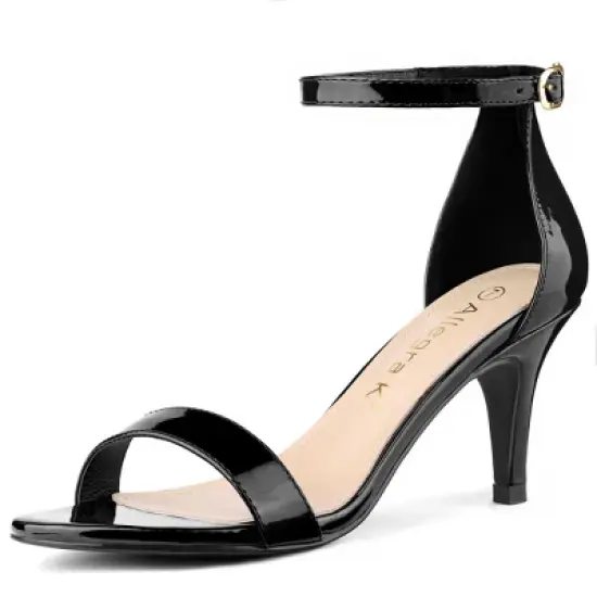 Allegra K Women's Ankle Strap High Heeled Open Toe Stiletto Heels Sandals image {8}