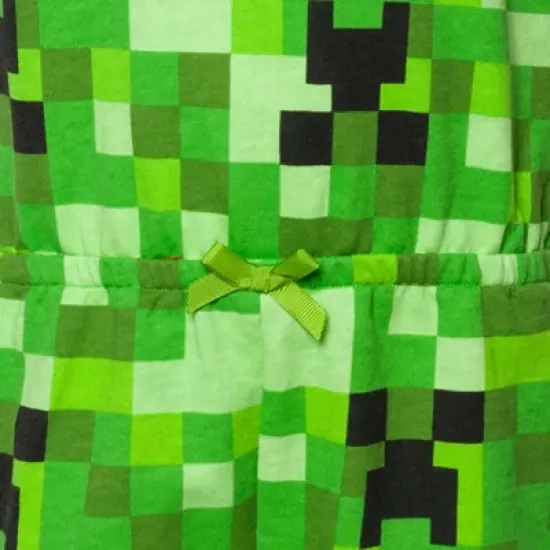Minecraft Creeper Girls French Terry Sleeveless Romper Little Kid to Big Kid  image {4}