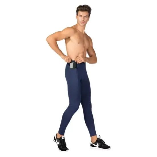 Anna-Kaci Active Men's Full Length Active Compression Leggings with Supportive Panel Stitching and Wide Waistband image {6}