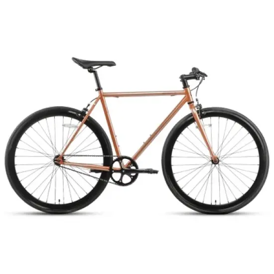AVASTA BA9002WF-2 700C 54 Inch Single Speed Loop Fixed Gear Commuter Fixie Bike w/ High-TEN Steel Frame for Adults 5' 6" to 5' 11", Iridescent Copper image {1}