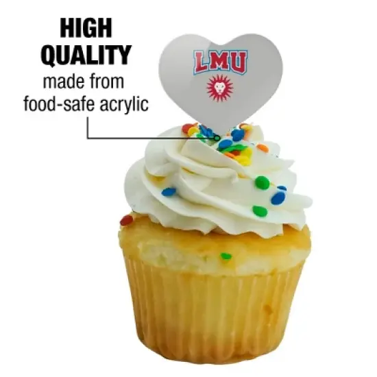 NCAA Loyola Marymount University Lions Heart Love Cupcake Picks Toppers Decoration Set of 6 image {2}