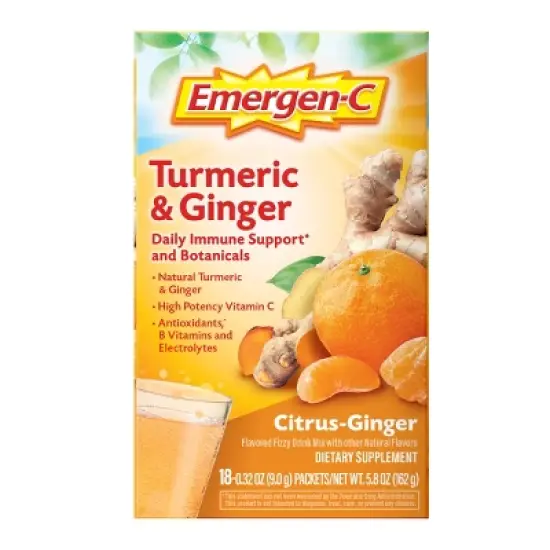 Emergen-C Turmeric & Ginger Powder - Citrus-Ginger - 18ct image {9}