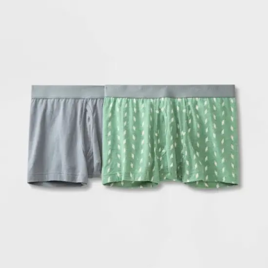 Men's Dotted Print Trunks 2pk - Goodfellow & Co&trade; Green image {2}