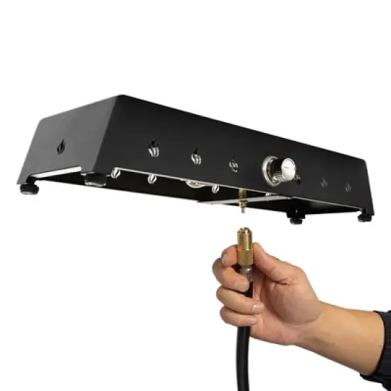 Christopher Knight Home Sibyl 40,000 BTU Propane Portable Steel 28" Fire Pit with Glass Wind Guard and Lava Rock image {5}