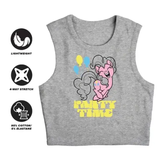Women's My Little Pony Tv Party Time Sleeveless Crop Top Tank image {2}