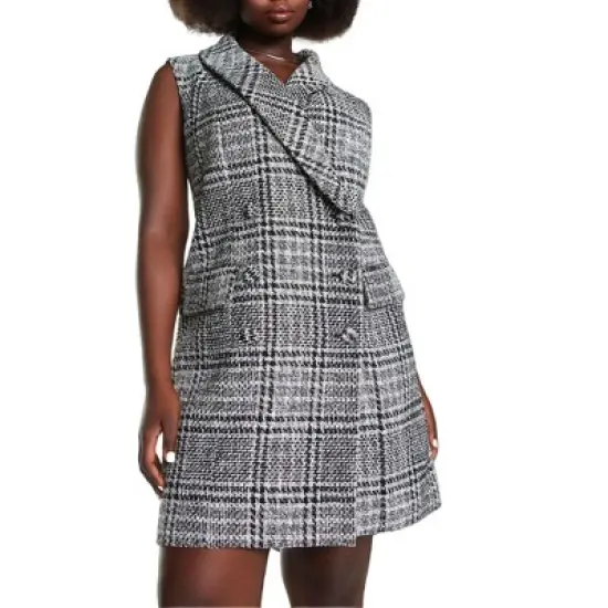 ELOQUII Women&rsquo;s Plus Size Tweed Jacket Mini Dress image {1}