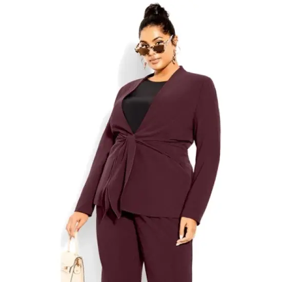 Women's Plus Size Elegance Jacket - oxblood | CITY CHIC image {6}