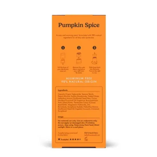 Wild Cosmetics Aluminium-Free Skull & Roses Case Deodorant - Pumpkin Spice image {4}