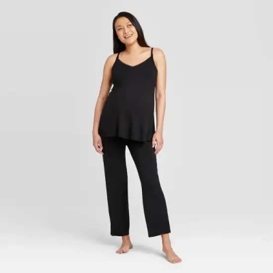 Drop Cup Nursing Maternity Pajama Set - Isabel Maternity by Ingrid & Isabel&trade; Black image {3}