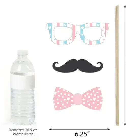 Big Dot of Happiness Baby Gender Reveal - Team Boy or Girl Party Photo Booth Props Kit - 20 Count image {3}