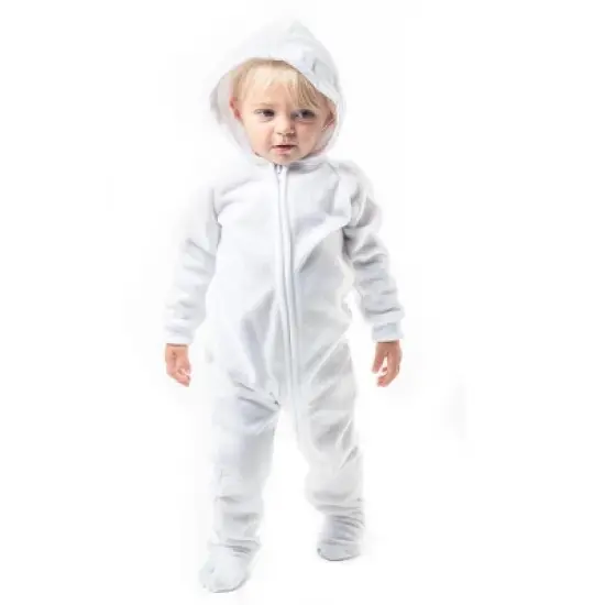 Footed Pajamas - Arctic White Infant Hoodie Fleece Onesie image {1}