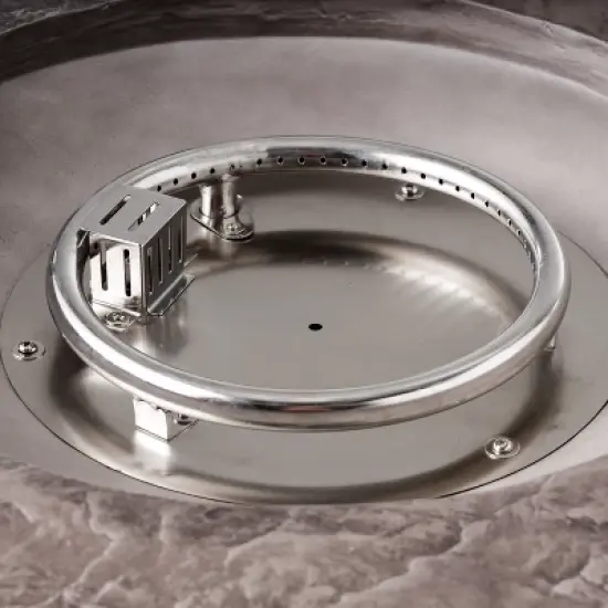 Hoonah Stone Circular MGO Fire Pit - Gray - Christopher Knight Home image {6}