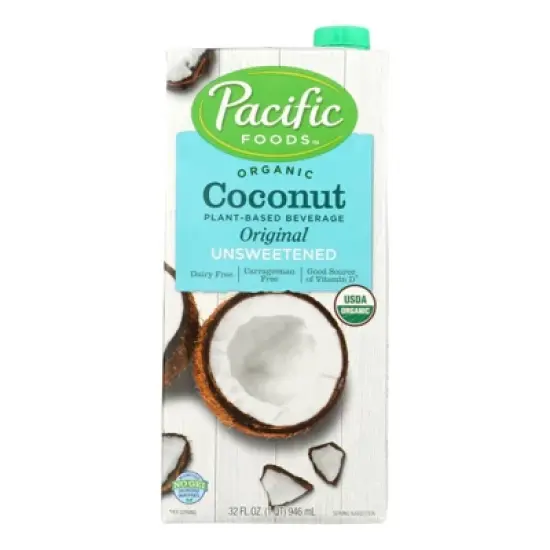 Pacific Foods Organic Original Unsweetened Coconut Plant-Based Beverage - Case of 12/32 oz image {6}