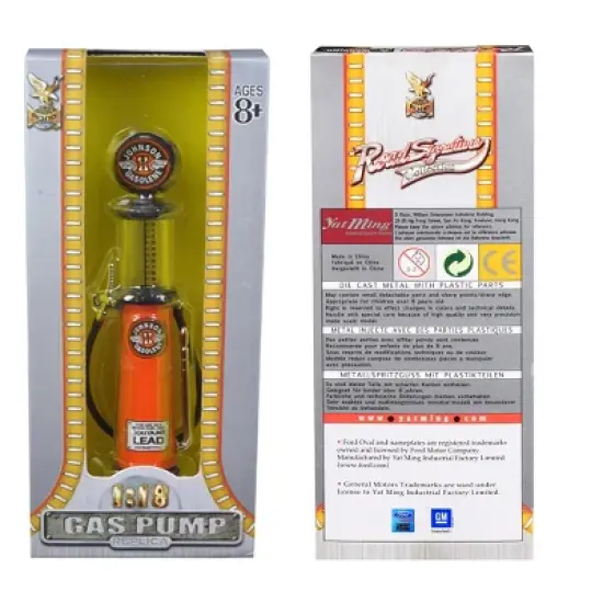 Johnson Gasoline Vintage Gas Pump Cylinder 1/18 Diecast Replica by Road Signature image {2}