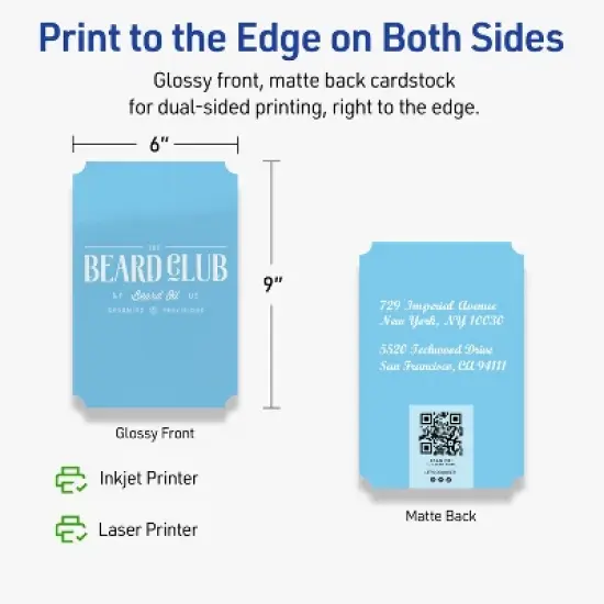 Avery Cards with Scalloped Edges, 6" x 9", Glossy White, 10ct image {5}