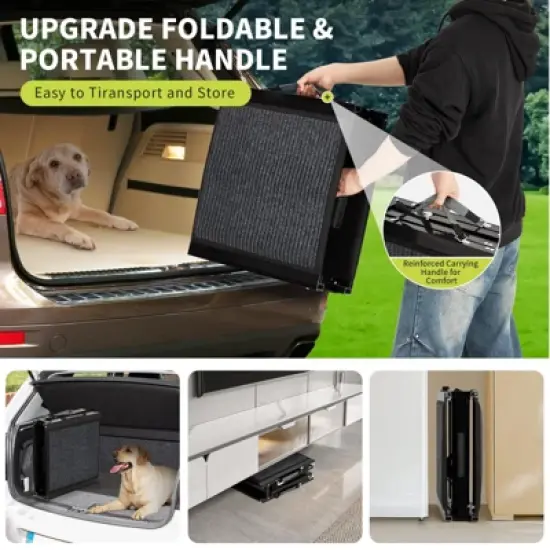 Dog Ramp for Car,Folding Pet Ramp with Non-Slip Surface & Side Rails, 300LBS Capacity for SUV,  Indoor Use image {2}