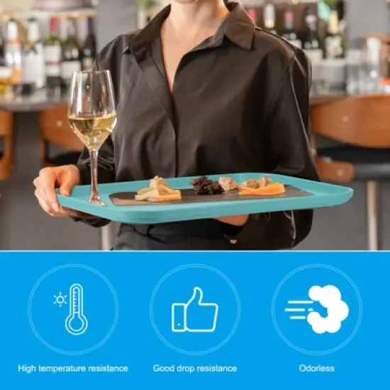 Unique Bargains PP Plastic Reusable Lightweight Serving Tray 20 Pcs image {4}