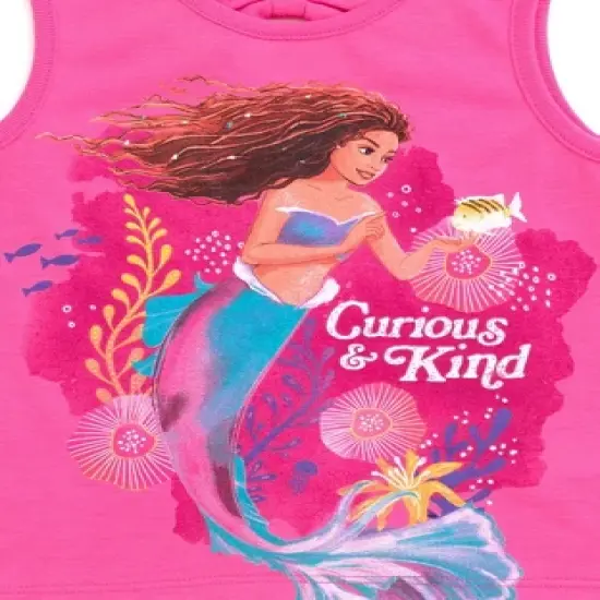 Disney Princess Ariel Girls Tank Top and Active Retro Dolphin Shorts Toddler to Big Kid image {5}