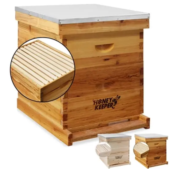 Honey Keeper Beehive 20 Frame Complete Box Kit (10 Deep and 10 Medium) with Metal Roof for Langstroth Beekeeping image {7}