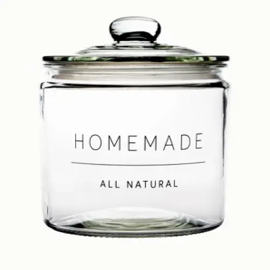 Amici Home Stockholm Glass Round Canister, Food Safe, Push Top Lid with Gasket, Airtight, For Storage, Dry Goods Container, 36 oz. image {4}