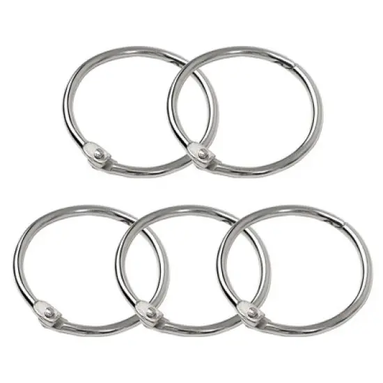 Unique Bargains Metal Loose Leaf Document Stack Key Ring Chain Ring Silver Tone 5 Pcs image {8}