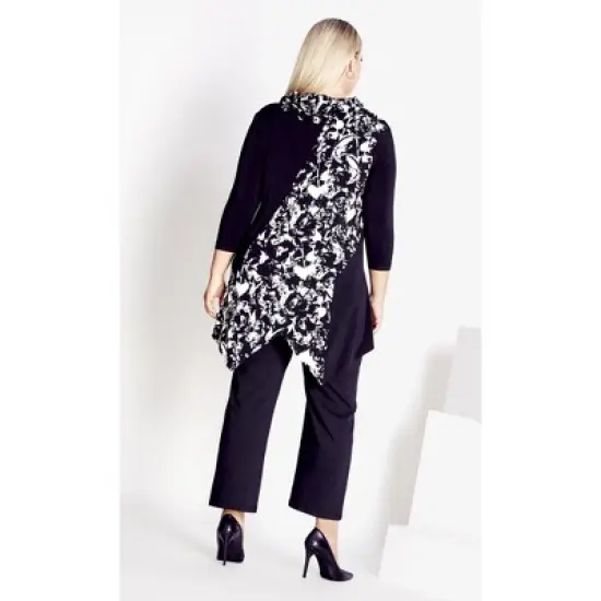 Women's Plus Size Piper Print Tunic - black | AVENUE image {1}