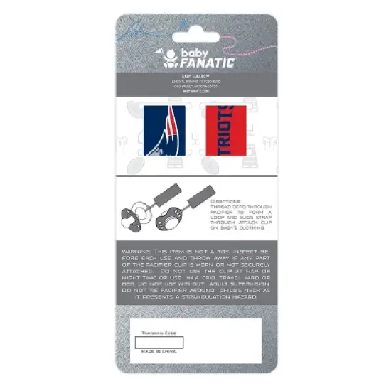 BabyFanatic Officially Licensed Unisex Pacifier Clip 2-Pack - NFL New England Patriots - Officially Licensed Baby Apparel image {3}