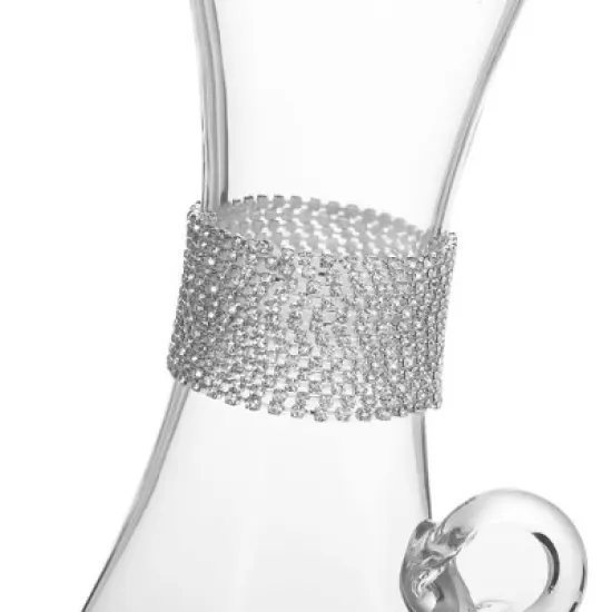 Berkware Elegant Large Wine Decanter with Dazzling Rhinestone Design - 40oz image {8}