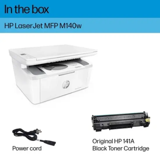 HP LaserJet M140w Wireless All-In-One Black and White Laser Printer (7MD72F): USB, Wi-Fi, Microsoft Windows Compatible image {3}