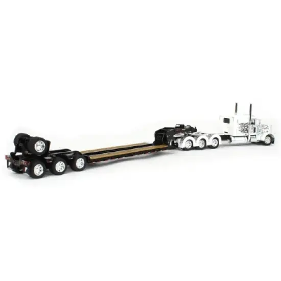 First Gear DCP 1/64 Scale Peterbilt Model 389 Tri-Axle with 63" Flat Top Sleeper & Fontaine Magnitude Lowboy Trailer with Flip Axle 60-1476 image {2}