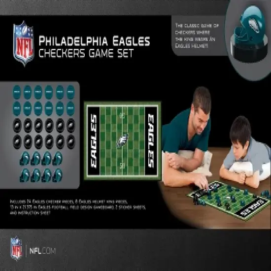 MasterPieces Officially licensed NFL Philadelphia Eagles Checkers Board Game for Families and Kids ages 6 and Up image {3}
